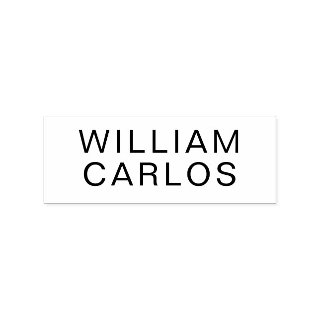 Two Line Full Name Personalized Wood Art Rubber Stamp (Stamped)