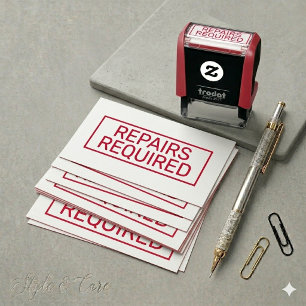 Two Line REPAIRS REQUIRED Personalised Self-inking Stamp
