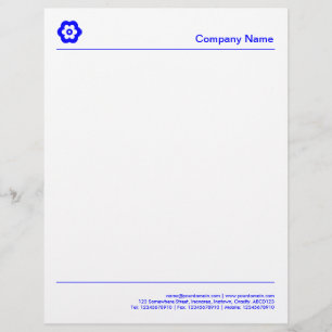 Two Lines - All Blue Custom Letterhead