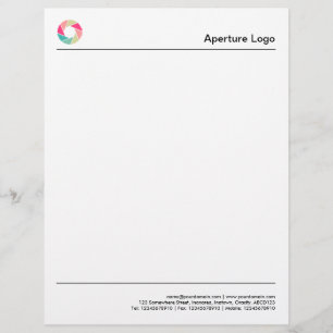 Two Lines - Colourful Aperture Logo Custom Letterhead