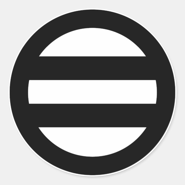Two lines, encircled classic round sticker (Front)
