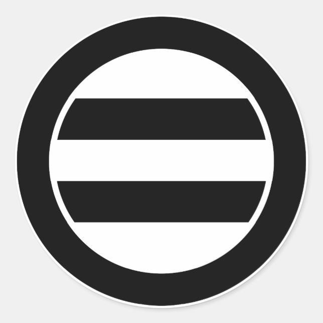 Two lines in circle classic round sticker (Front)