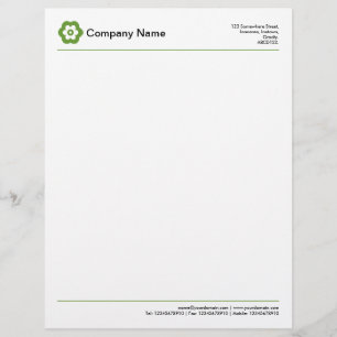 Two Lines v2 - Avocado Green Custom Letterhead