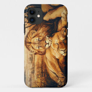 Two Lion couple Case-Mate iPhone Case