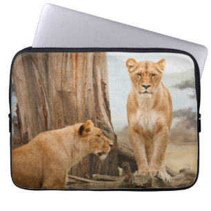 Two Lions Couple Laptop Sleeve