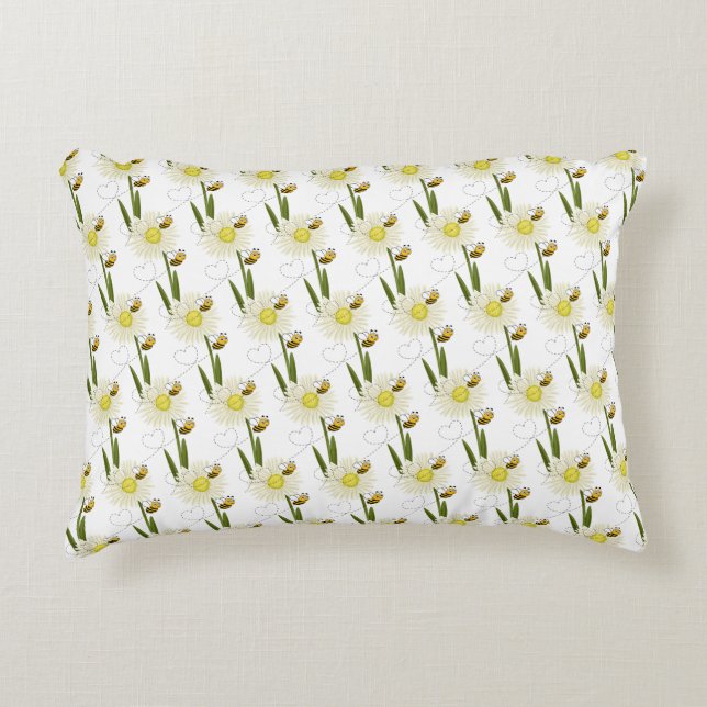 Two little and cute bees decorative cushion (Front)