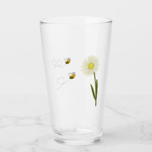 Two little and cute bees glass