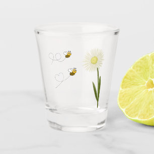 Two little and cute bees shot glass