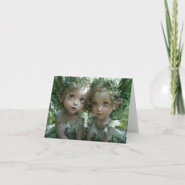 Two Little Angels Digital Art Card (Front)