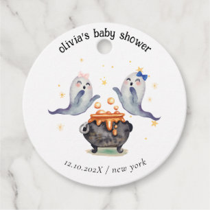 Two Little Boos Ghost Halloween Twins Baby Shower  Favour Tags