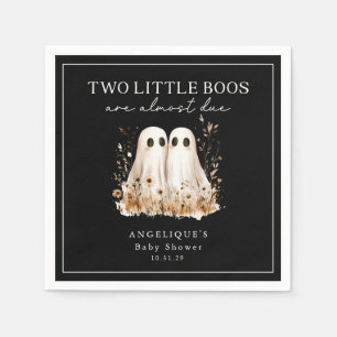 Two Little Boos Ghosts Wildflower Baby Shower Napkin