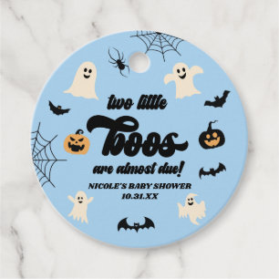 Two Little Boos Twins Halloween Baby Shower Favour Tags