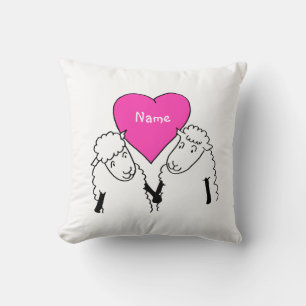 Two Little Cute Cartoon Sheep Cushion