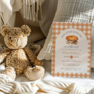 Two Little Cutie Pies Fall Pumpkin Baby Shower  Invitation