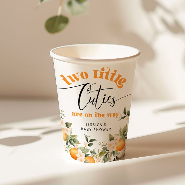 Two little cutie twins baby shower paper cups (Creator Uploaded)