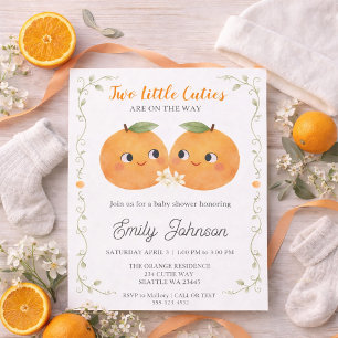 Two Little Cuties are On the Way Baby Shower Invitation