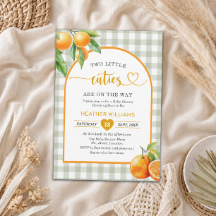 Two Little Cuties are on the Way Baby Shower Invitation