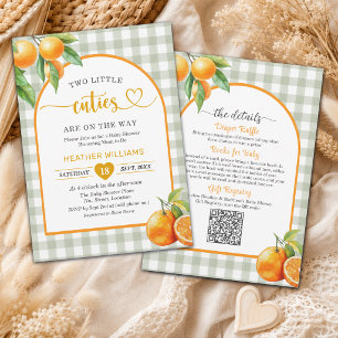 Two Little Cuties are on the Way Baby Shower Invitation