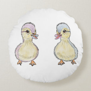 Two Little Ducks  Round Cushion