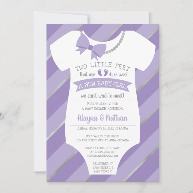 Two Little Feet Baby Shower Invitation (Front)