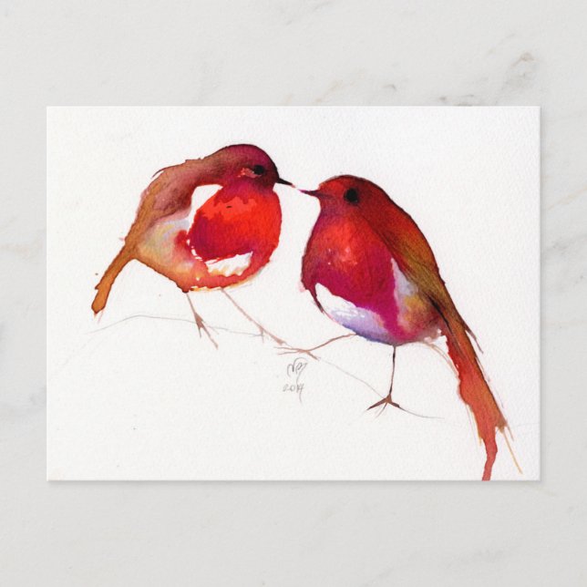 Two Little Ink Birds 2014 Postcard (Front)