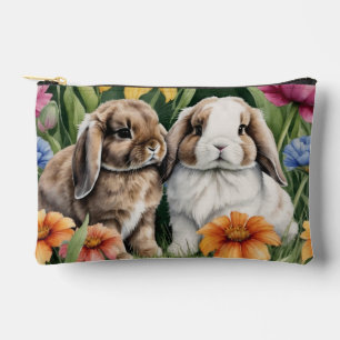 Two Little Lop Bunny rabbits Accessory Pouch