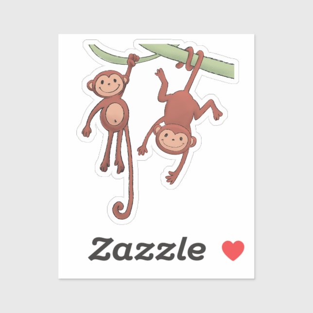 Two little monkeys sticker (Sheet)