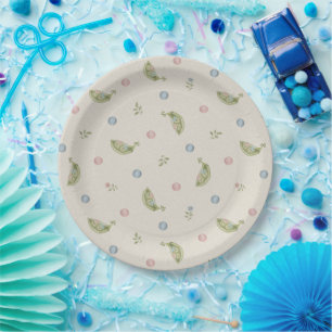 Two Little Peas in a Pod Twin Baby Shower Paper Plate