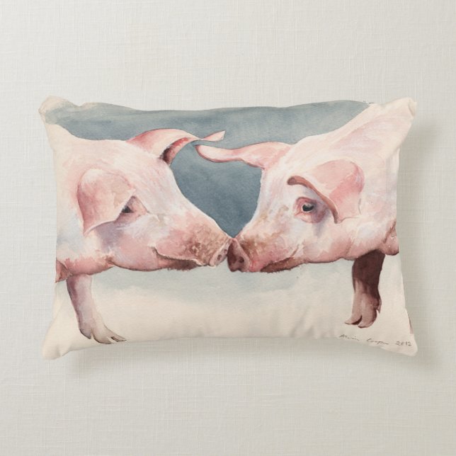 Two Little Piggies 2012 Decorative Cushion (Front)