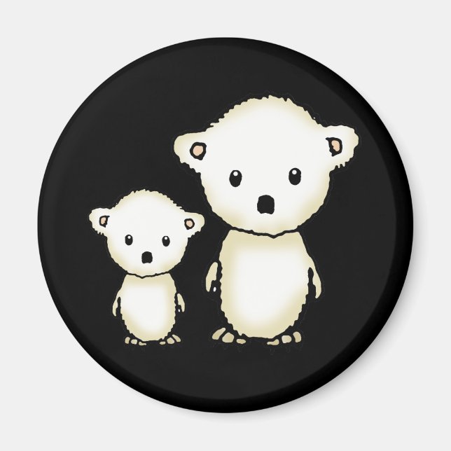 Two Little Polar Bears Magnet (Front)