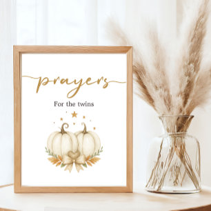 Two Little Pumpkins Twin Shower Prayers For Baby Poster