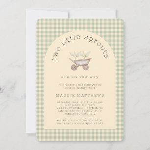 Two Little Sprouts are on the Way Baby Shower Invitation