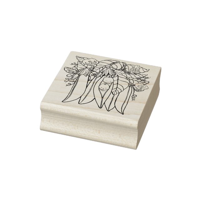 Two Little Sweet Peas Twins Rubber Stamp (Stamp)