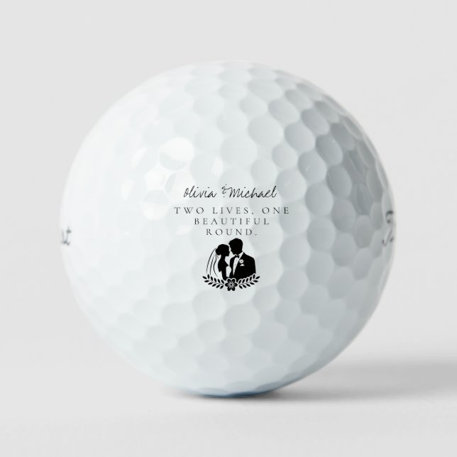 “Two Lives, One Beautiful Round” Customisable Name Golf Balls (Front)