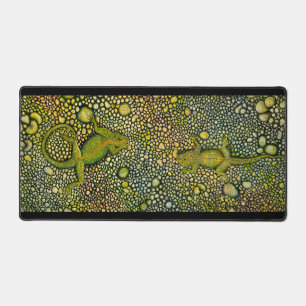 Two Lizards Greet Each Other Desk Mat