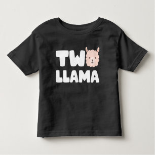 Two Llama 2nd Birthday Llama Themed 2 Year Old Toddler T-Shirt