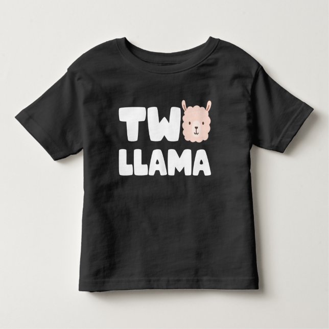 Two Llama 2nd Birthday Llama Themed 2 Year Old  Toddler T-Shirt (Front)