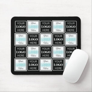 Two Logos Event White Simple Backdrop Mouse Pad