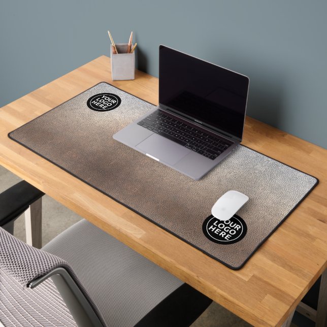 Two Logos Professional Faux Leather Computer Desk Mat (Office 2)