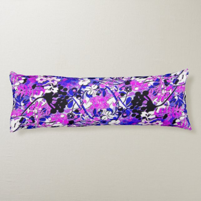Two Looks Retro Floral (Image Both Sides) Body Cushion (Back)