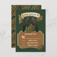 Two Love Birds Folk Art Wedding RSVP