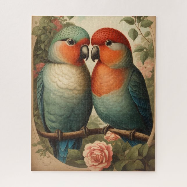 Two Love Birds Vintage Jigsaw Puzzle (Vertical)