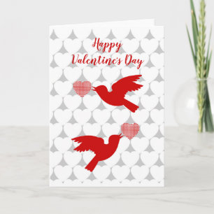 Two lovebirds on Valentines's Day Holiday Card