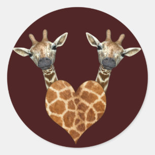 Two Lovely Giraffes Classic Round Sticker