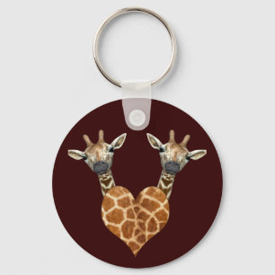 Two Lovely Giraffes Key Ring