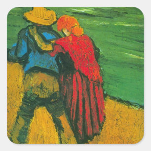Two Lovers by Vincent van Gogh Square Sticker