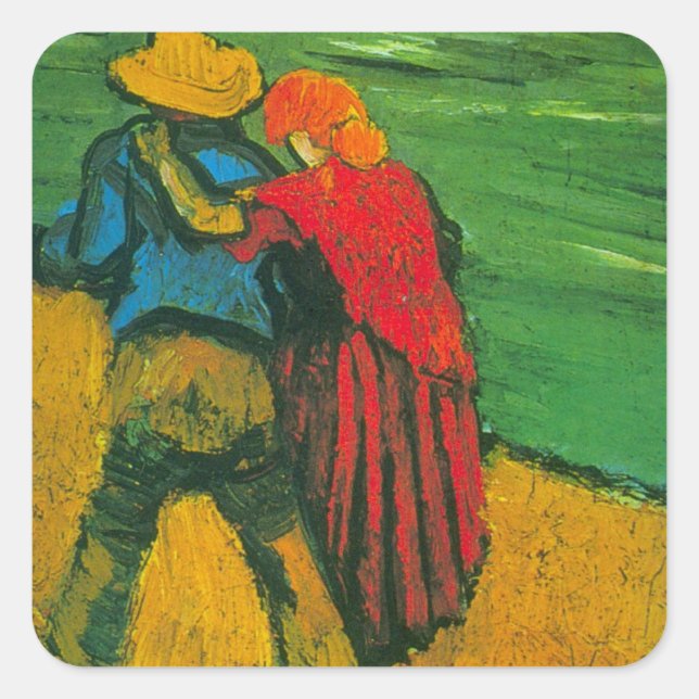 Two Lovers by Vincent van Gogh Square Sticker (Front)