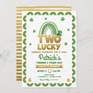 Two Lucky Birthday Invitation St Patrick's Day