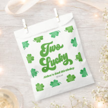 Two Lucky Green Shamrock Clover 2nd Birthday Party