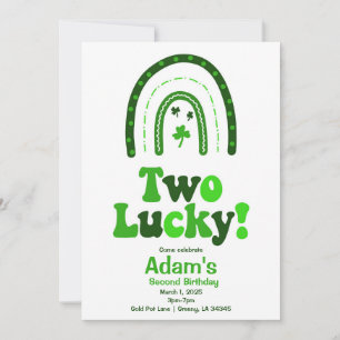 Two Lucky Shamrock Birthday  Invitation